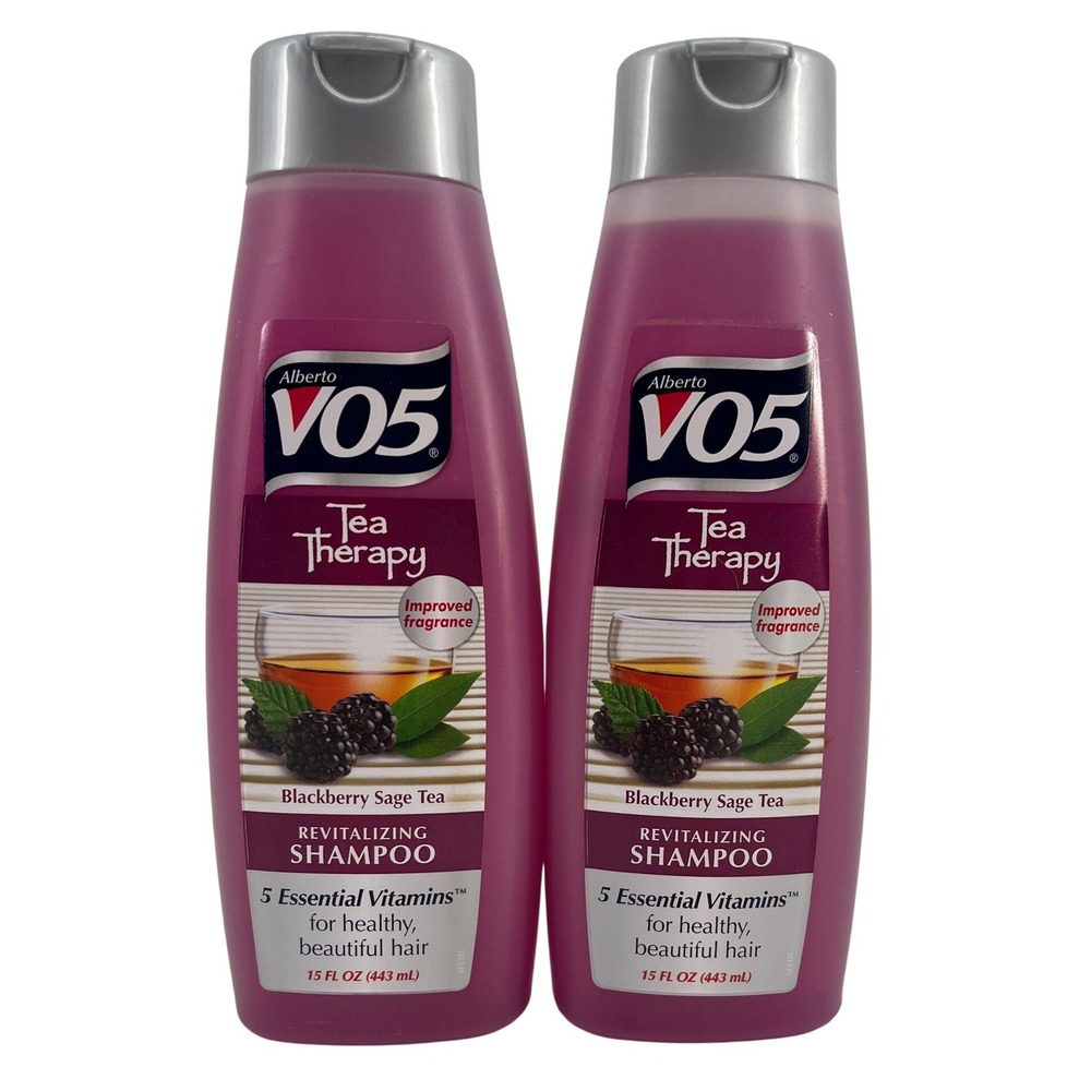 Alberto VO5 Shampoo Purple Tea Therapy Blackberry Sage Revitalizing 15oz 2pk